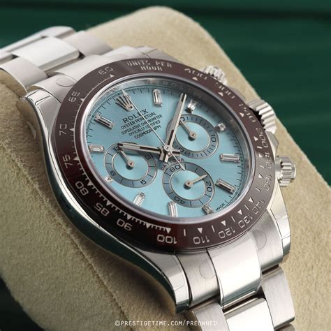 pre-owned rolex cosmograph daytona platinum 116506 ice blue baguette